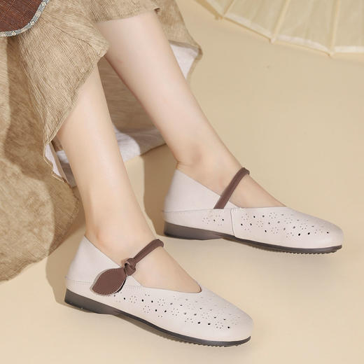 西村名物2024夏季新品真皮镂空包跟洞洞鞋女夏外穿时尚休闲空鞋T24AH11221 商品图0