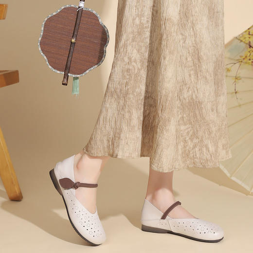 西村名物2024夏季新品真皮镂空包跟洞洞鞋女夏外穿时尚休闲空鞋T24AH11221 商品图3
