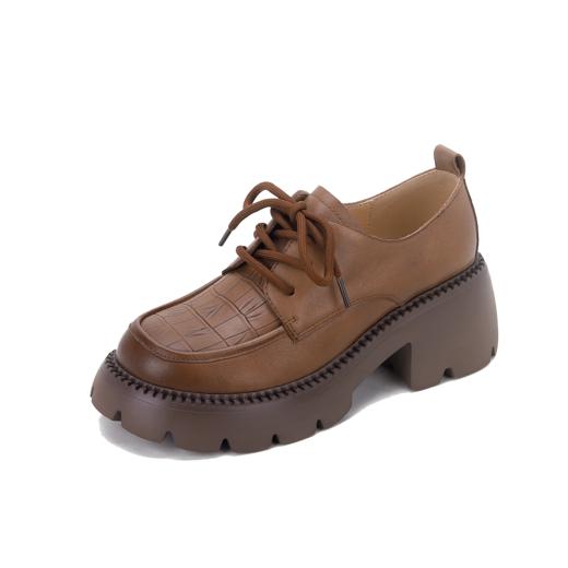 西村名物2024年夏季新款平底超清系带休闲鞋慢跑乐福鞋T24CM36441 商品图8