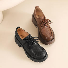 西村名物2024年夏季新款平底超清系带休闲鞋慢跑乐福鞋T24CM36441