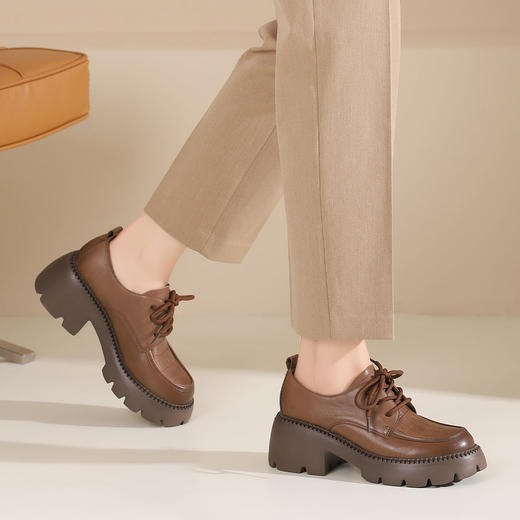 西村名物2024年夏季新款平底超清系带休闲鞋慢跑乐福鞋T24CM36441 商品图5