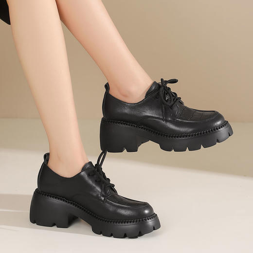 西村名物2024年夏季新款平底超清系带休闲鞋慢跑乐福鞋T24CM36441 商品图6