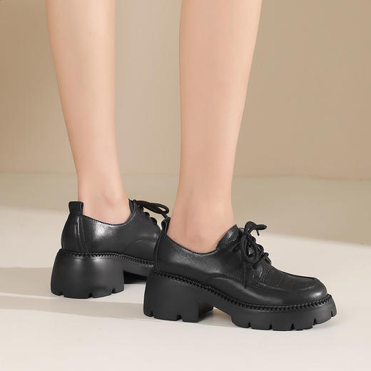 西村名物2024年夏季新款平底超清系带休闲鞋慢跑乐福鞋T24CM36441 商品图4