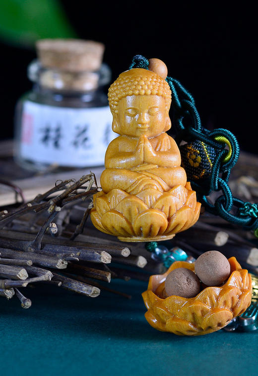 小如来/月光宝盒°绿檀香囊长绳挂件 商品图8