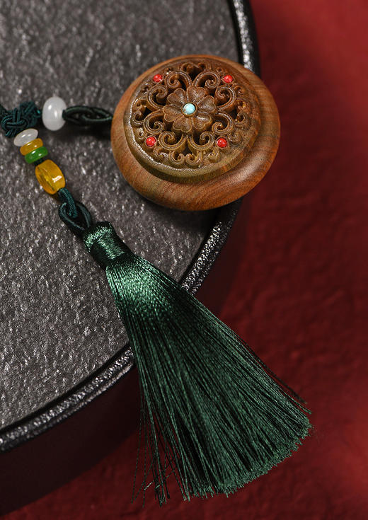 小如来/月光宝盒°绿檀香囊长绳挂件 商品图4