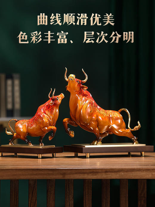 E-FK210 牛势如虹 纯铜大漆工艺 商品图4