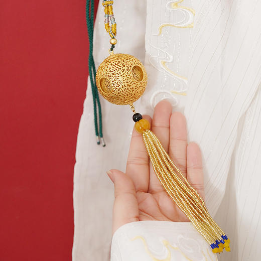 M-DX-高端鎏金香囊/挂饰 福禄圆满 乾坤球双套球（大） 商品图3