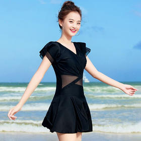 【巴比泳衣】2024新款泳衣女保守仙女范遮肚显瘦连体温泉夏季时尚保守裙式泳装