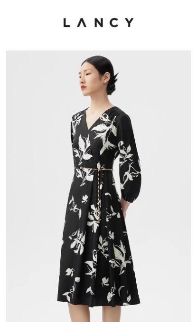 朗姿 桑蚕丝连衣裙 LCEK05WOP155B11 商品图1