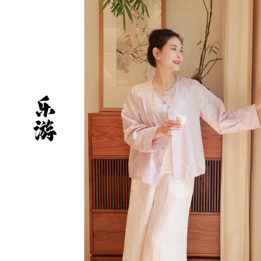 【抖音专属】乐游-新中式衬衫（24710687-仙粉色） 商品图0
