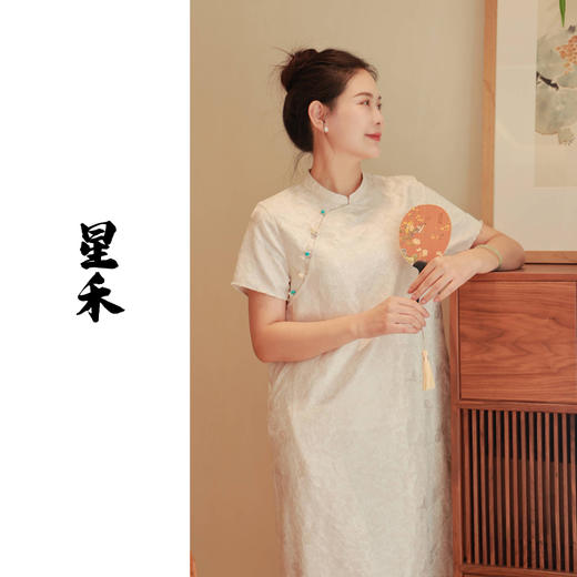 【抖音专属】星禾-连衣裙（21707182C-青白玉中袖款） 商品图0