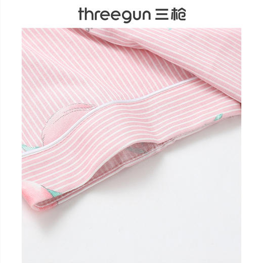 Threegun三枪 【水柔棉】翻领开襟短袖长裤女士家居套家居服-81702D011 商品图2