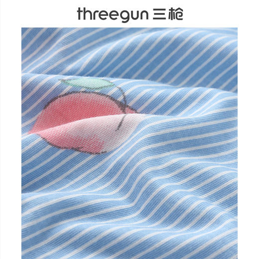 Threegun三枪 【水柔棉】翻领开襟短袖长裤女士家居套家居服-81702D011 商品图7
