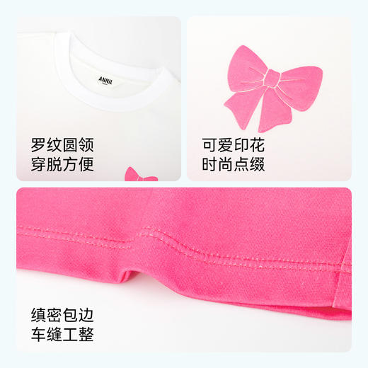 女童凉感SORONA圆领短袖针织衫夏季新款安奈儿童装EG421189 商品图3