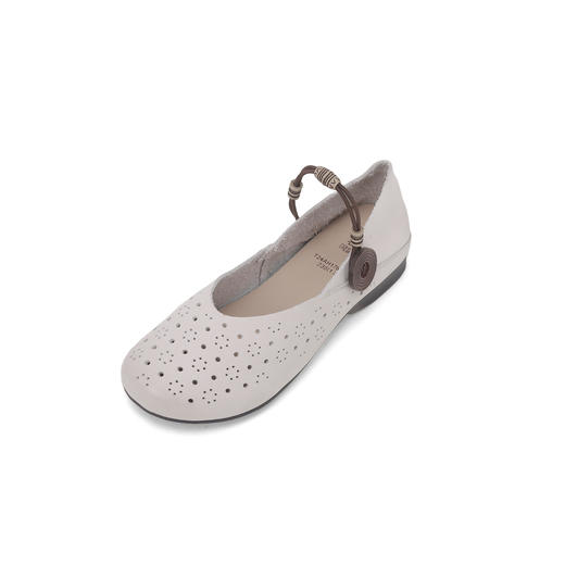 西村名物夏季新款浅口真皮奶奶鞋透气复古圆头浅口单鞋T24AH17608 商品图3