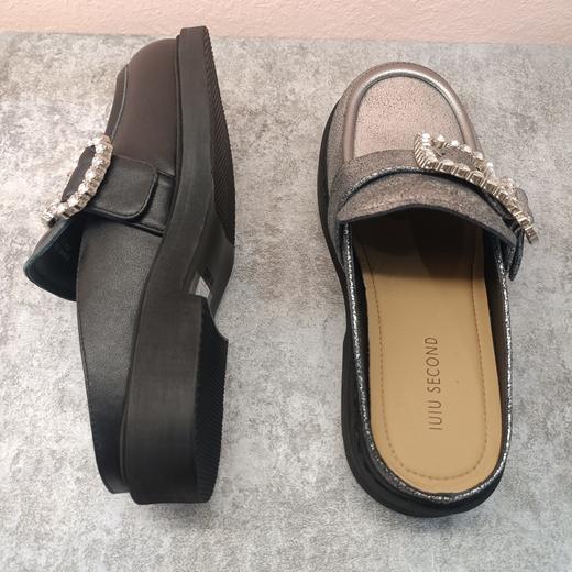 西村名物2024年夏季新款厚底平底包头后空鞋U24AH11751 商品图3