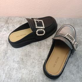 西村名物2024年夏季新款厚底平底包头后空鞋U24AH11751