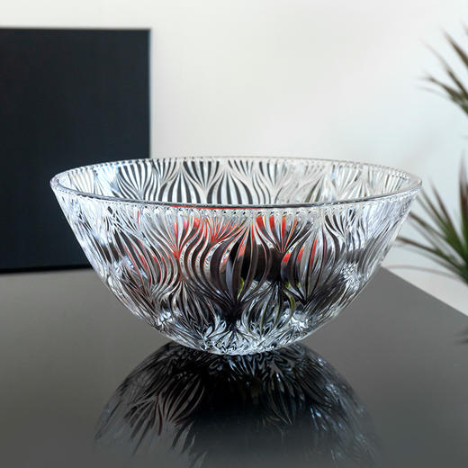 BOHEMIA捷克进口水晶玻璃果盘 水果盘果斗客厅日用家居摆件波西米亚奥尼琥珀色果斗32cm 商品图4