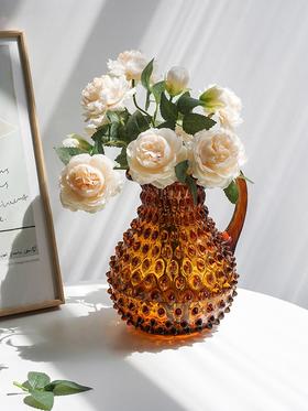 【特惠6折】捷克BOHEMIA原装进口水晶玻璃手工彩色冷水壶花瓶水珠纹创意高档波西米亚手工水晶花瓶2L