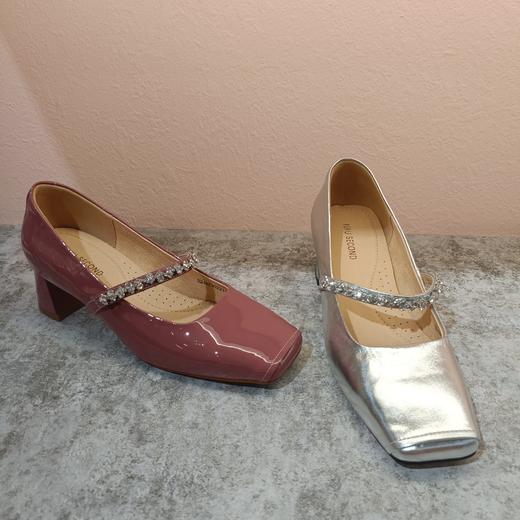 西村名物2024年春季新款舒适中粗跟轻便玛丽珍鞋深口单鞋U24AE10221 商品图4