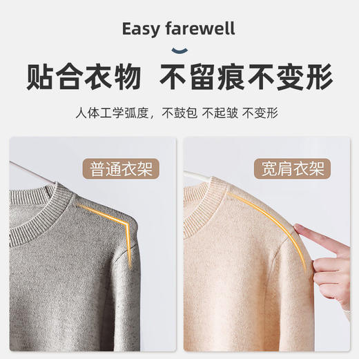 9.9抢10支【不留痕不变形！家用防滑衣架】轻松告别凌乱衣柜，精致生活从 “它〞开始，多功能挂晒衣撑，晾衣架子宽肩晾衣L 商品图2