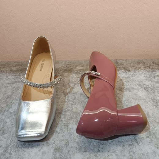 西村名物2024年春季新款舒适中粗跟轻便玛丽珍鞋深口单鞋U24AE10221 商品图3