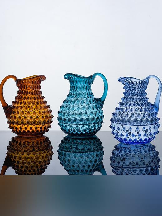 【特惠6折】捷克BOHEMIA原装进口水晶玻璃手工彩色冷水壶花瓶水珠纹创意高档波西米亚手工水晶花瓶2L 商品图5