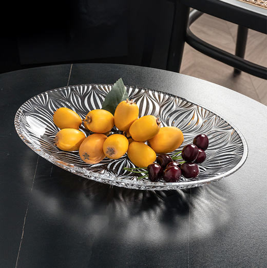 BOHEMIA捷克进口水晶玻璃果盘 水果盘果斗客厅日用家居摆件波西米亚奥尼琥珀色果斗32cm 商品图0