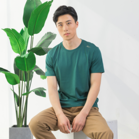 夏季男士宽松玛雅棉时尚简约透气圆领短袖纯棉丝光棉LE15000