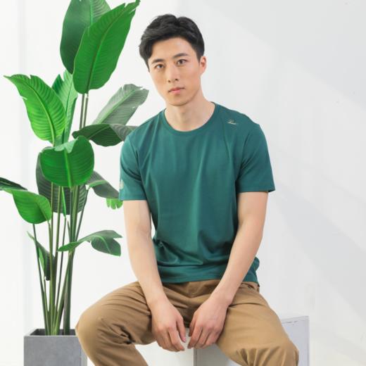 夏季男士宽松玛雅棉时尚简约透气圆领短袖纯棉丝光棉LE15000 商品图0