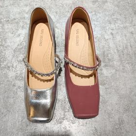 西村名物2024年春季新款舒适中粗跟轻便玛丽珍鞋深口单鞋U24AE10221