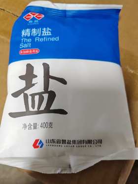 鲁晶未加碘精制盐400g