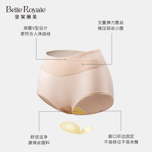 【199元6条2盒，数量拍2】皇家丽美爆款卫她裤3代3条盒装莫代尔中高腰蕾丝边女士内裤康维丝底裆WTK3 商品图3