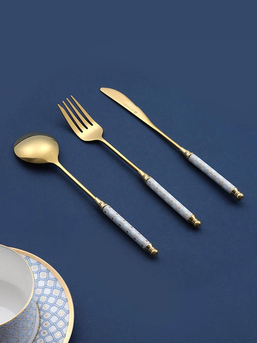 【仅1套样品】 俄皇LOMONOSOV刀叉勺三件套STAR系列高端不锈钢西餐牛排甜品餐具 商品图1