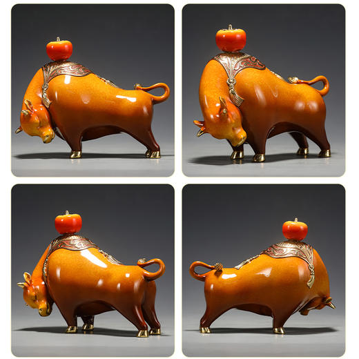 E-YM-FK209 纯铜摆件 牛势长虹 商品图2