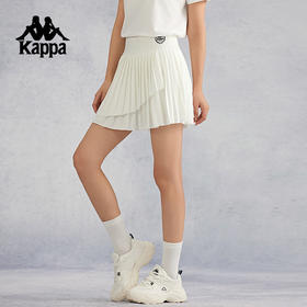 kappa卡帕背靠背夏季新款运动裙子半身裙女网球裙百褶裙跑步短裙K0E62QQ02