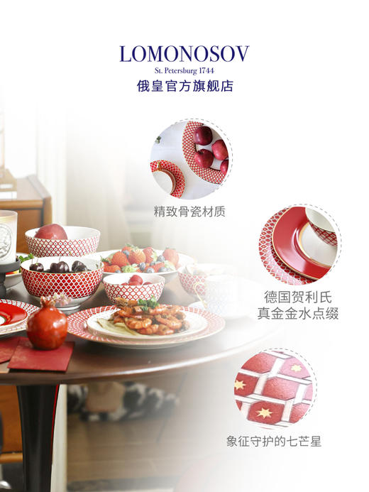俄皇LOMONOSOV骨瓷米饭碗STAR系列轻奢饭碗面碗家用汤碗单个瓷碗 商品图4