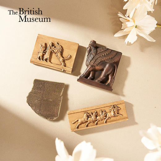 大英博物馆x苏州博物馆亚述系列 亚述巴尼拔策马猎狮 大洪水石板 人首翼牛图 亚述猎狮图 复刻冰箱贴 商品图0