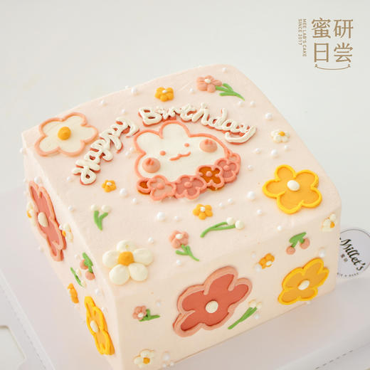 P017 "手绘兔兔” 方形蛋糕 商品图2