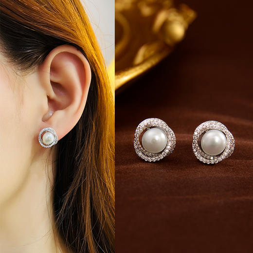 yszz-04012【云赏珠宝】天然珍珠耳环925纯银耳针 商品图5