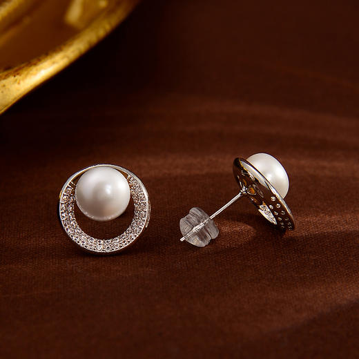 yszz-04012【云赏珠宝】天然珍珠耳环925纯银耳针 商品图2