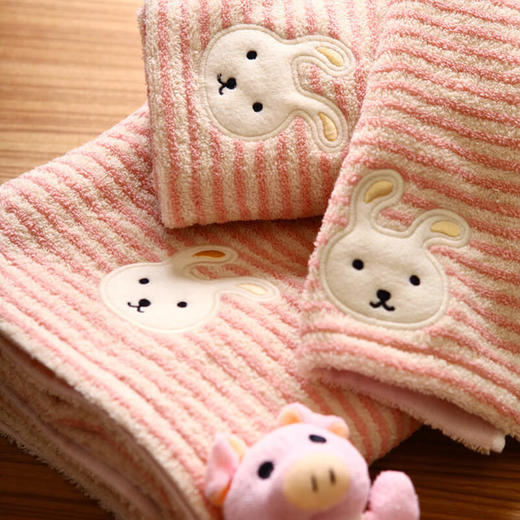 【多样屋专柜】专柜多样屋可爱兔纯棉浴巾面巾儿童小毛巾纯棉宝宝用洗脸柔软吸水不掉毛 商品图0