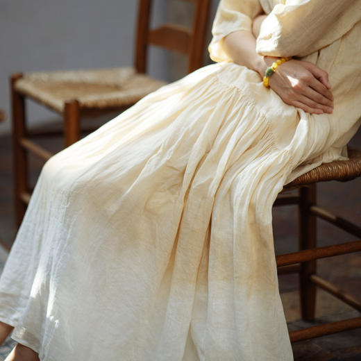 * 绽放375朵【甜茶系列·澳白咖啡】咖啡豆植物染双层渐变色连衣裙 商品图3