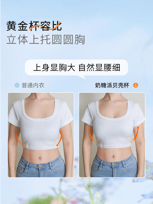 【花语贝壳杯】女士大胸内衣夏季女薄款半杯胸罩上托性感文胸 商品图2