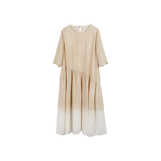 * 绽放375朵【甜茶系列·澳白咖啡】咖啡豆植物染双层渐变色连衣裙 商品图4