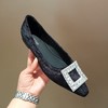西村名物2024年秋季新款镶钻方扣小尖头舒适浅口单鞋U24CE37761 商品缩略图3