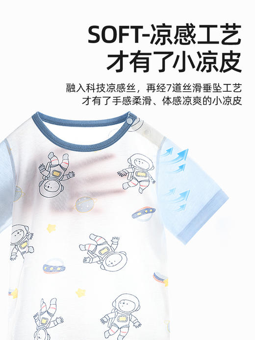 [专场福利] 贝肽斯儿童睡衣夏季薄款春秋纯棉男孩女孩家居服套装短袖 商品图1