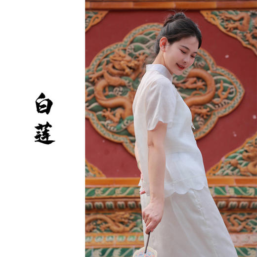 【抖音专属】白莲-半裙（23706322C-莲瓣白） 商品图0