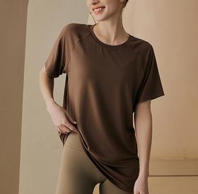 跃牌【周游世界系列】宽松运动短袖女 夏季长款遮肉健身瑜伽  TP0738