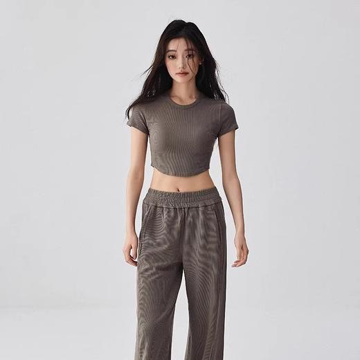 跃牌【周游世界系列】瑜伽服短袖女弹力修身显瘦训练运动上衣TP0710 商品图4